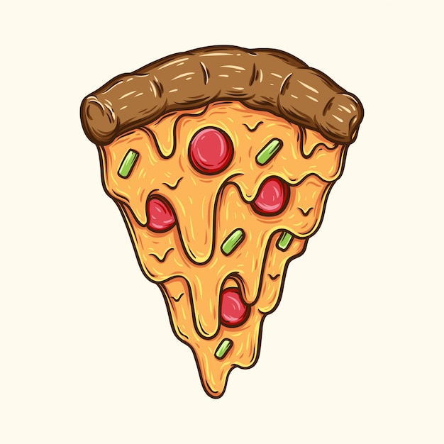 Pizza fast food illustration