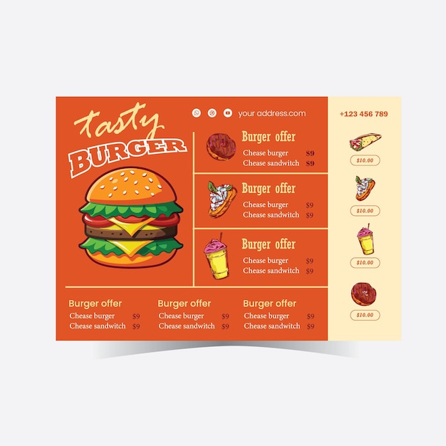 Pizza-Food-Flyer-Design-Vektor Vorlage für den Verkauf und die Vermarktung von Pizza mit abstraktem Hintergrund
