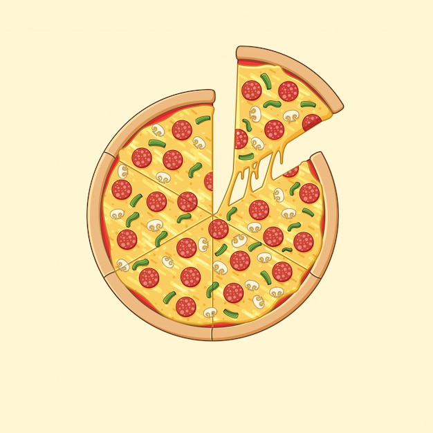 Vektor pizza-illustration