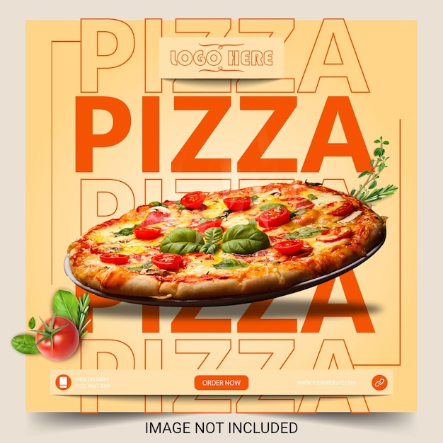 Pizza-Post-Design für soziale Medien