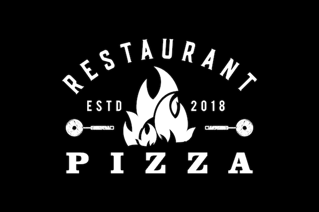 Vektor pizza-restaurant-design-logo. symbole für essen und trinken und restaurants.