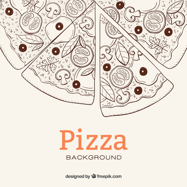 Vektor pizza skizze hintergrund