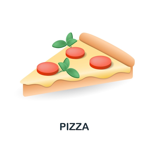 Pizza-symbol 3d-illustration aus der fast-food-sammlung kreatives pizza-3d-symbol für webdesign-vorlagen, infografiken und mehr