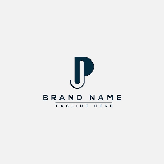 Pj-logo-design-vorlage, vektorgrafik-branding-element