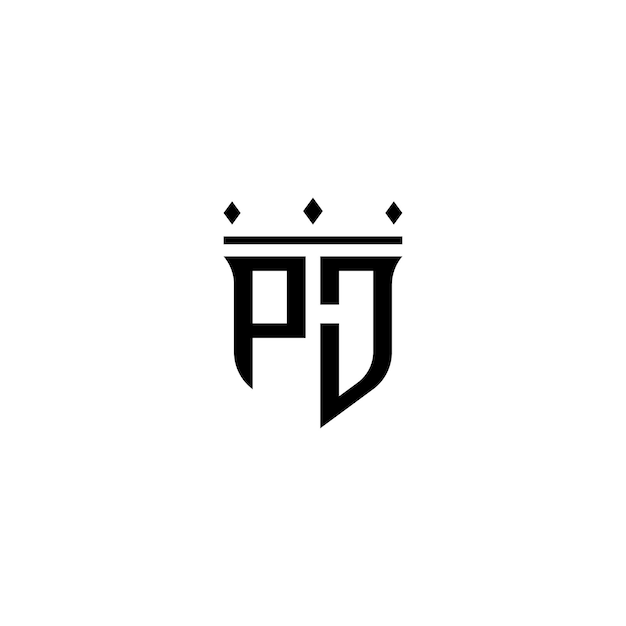PJ-Monogramm-Logo-Design, Buchstabe, Text, Name, Symbol, monochromes Logo, Alphabet-Zeichen, einfaches Logo