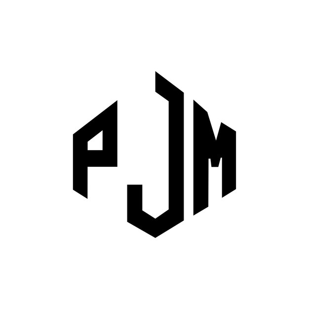 Vektor pjm buchstaben-logo-design mit polygon-form pjm polygon- und würfelform logo-design pjm sechseck-vektor-logos-schablone weiße und schwarze farben pjm monogram geschäft und immobilien-logo
