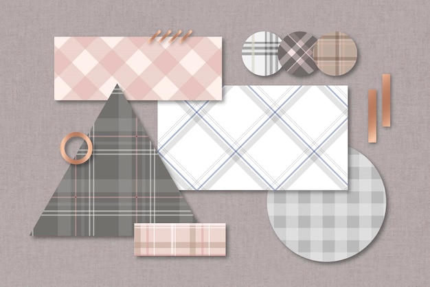 Vektor plaid-muster-design-element-vektor-set