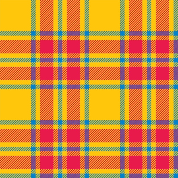 Vektor plaid nahtloses muster in orange überprüfen sie die textur des gewebes vektortextildruckdesign