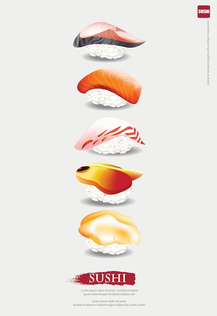 Plakat der sushi-restaurantillustration