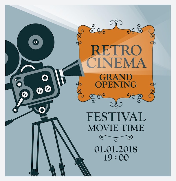 Vektor plakat für das retro-kinofestival