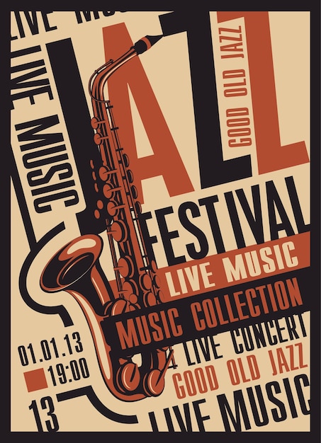 Plakat für jazzfestival mit saxophon