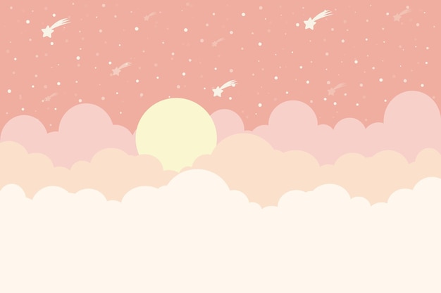 Plakat für kinder mit rosa wolken