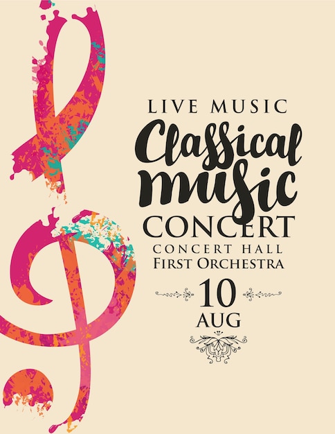 Plakat für klassisches musikkonzert