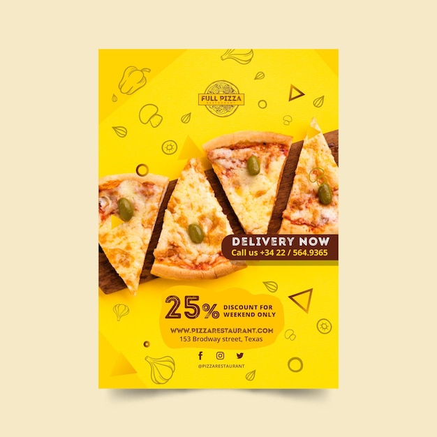 Plakat für Pizzarestaurant