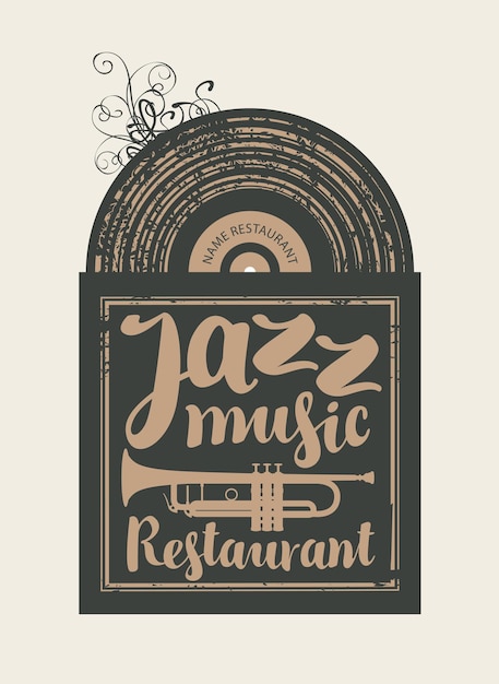 Plakat für restaurant mit jazzmusik