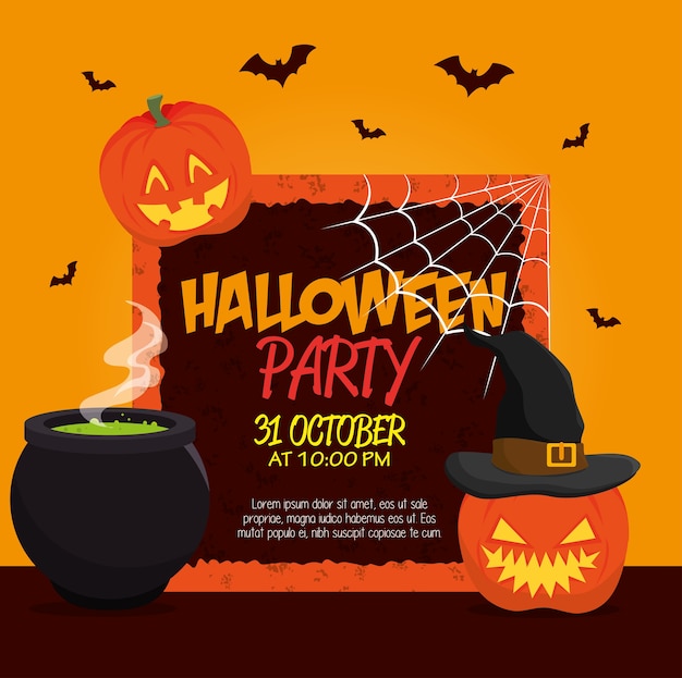 Plakat halloween-party