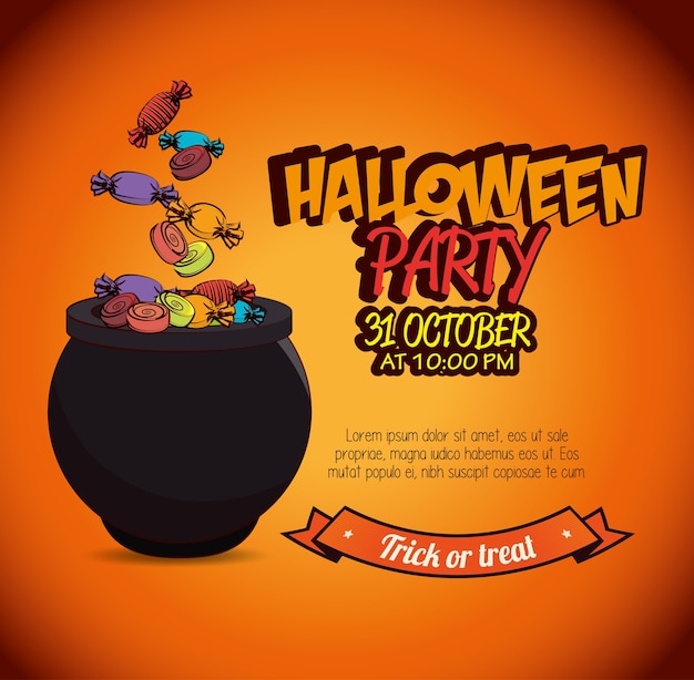 Plakat halloween-party