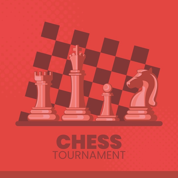 Plakat mit Schachfiguren