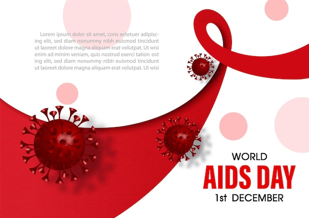 Vektor plakatkampagne zum welt-aids-tag im 3d-stil und vektordesign