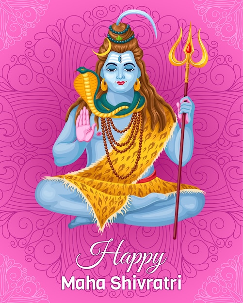 Plakatlord shiva. feiertag maha shivratri.