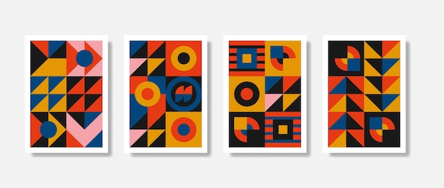 Plakatposten modern inspirierte Kunstwerke aus abstrakten Vektorsymbolen mit kühnen geometrischen Formen