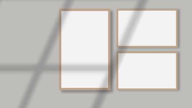 Plakatrahmen auf Wandmodell mit Schattenüberlagerung
