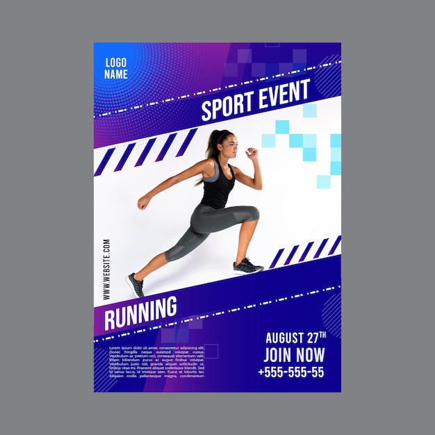 Plakatschablone für Fitnessaktivität