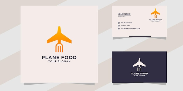 Vektor plane food-logo und visitenkartenvorlage