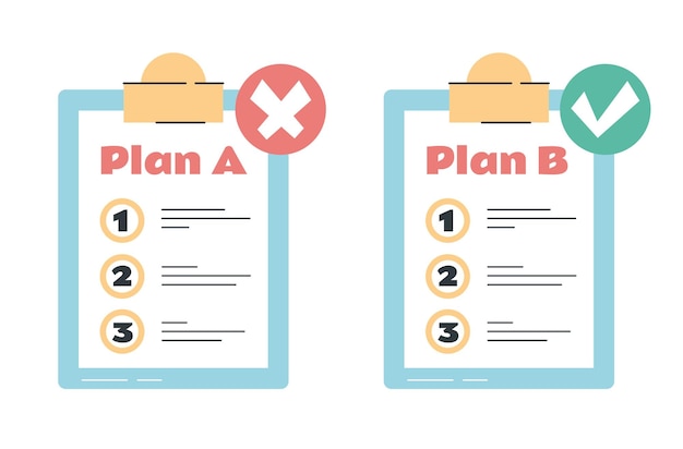 Planen sie a und b geschäftsstrategie, alternatives konzept, grafikdesign-elementillustration