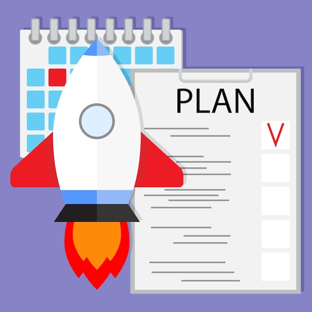 Vektor planen sie den startup-launch-plan