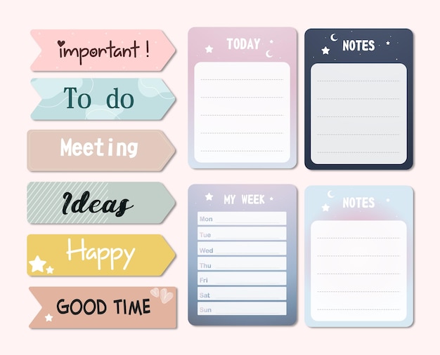 Planer-Scrapbook-Set mit Pastellfarbe