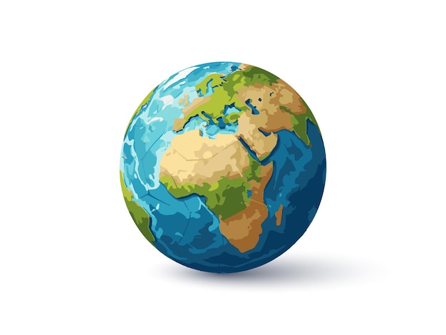 Planet Earth 3D-Vektor-Symbol auf weißem Hintergrund Tag der Erde oder Umweltschutzkonzept