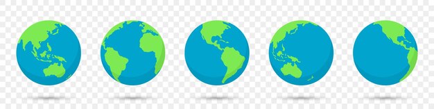 Planet Earth Globus in einer flachen Designkollektion