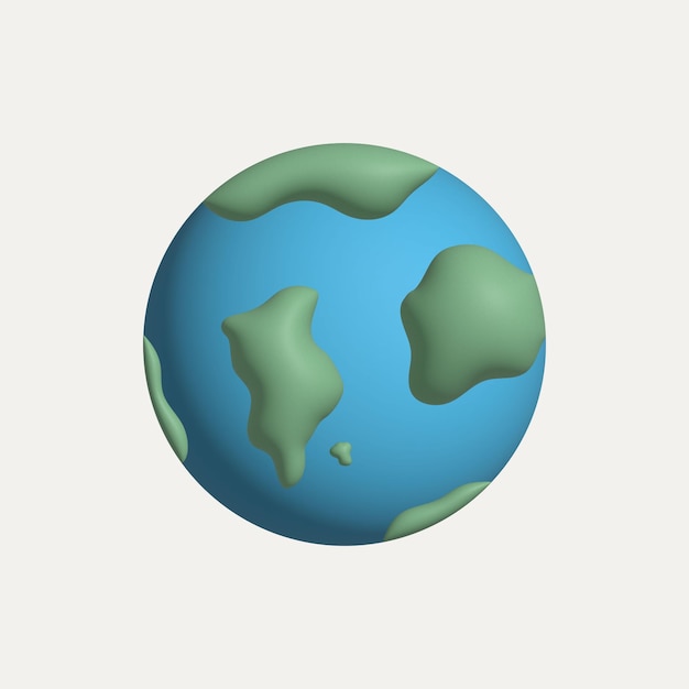 Planet Erde 3D-Illustration - rette den Planeten Erde. Erhaltung der Umwelt.