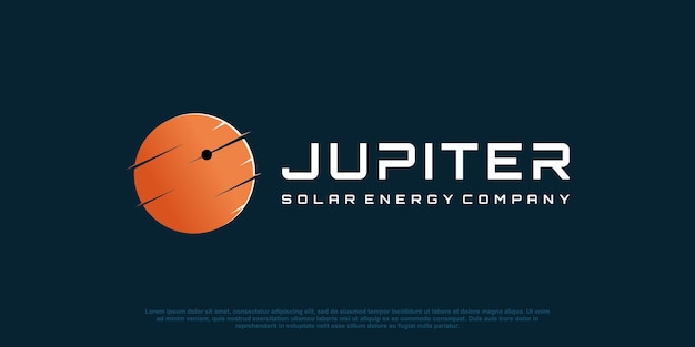 Planet logo abstrakt für solartechnologieunternehmen premium-vektor