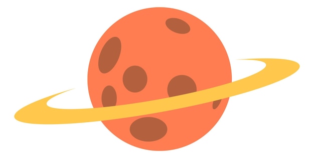 Vektor planet mit ringsymbol symbol für den körper des cartoon-weltraums