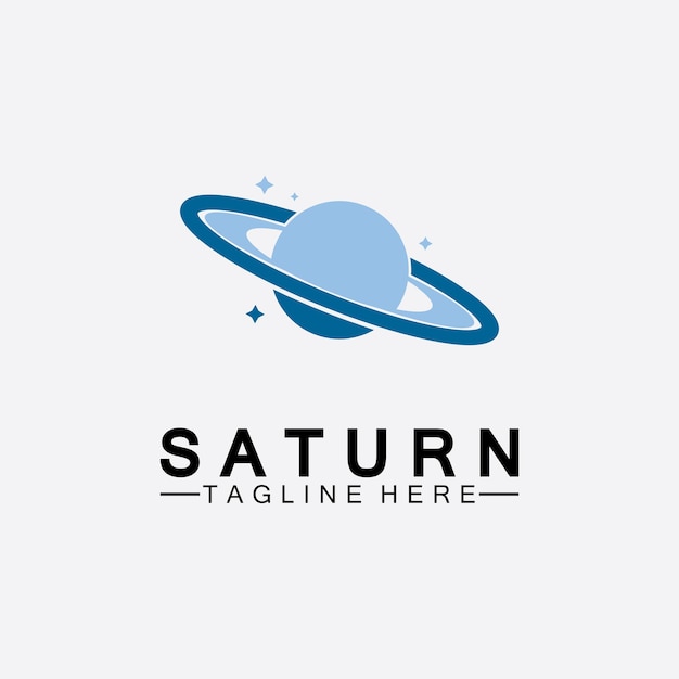 Planet saturn-logo-vektor-illustration-design. planet-logo-vorlage. weltraum-logo-vektor