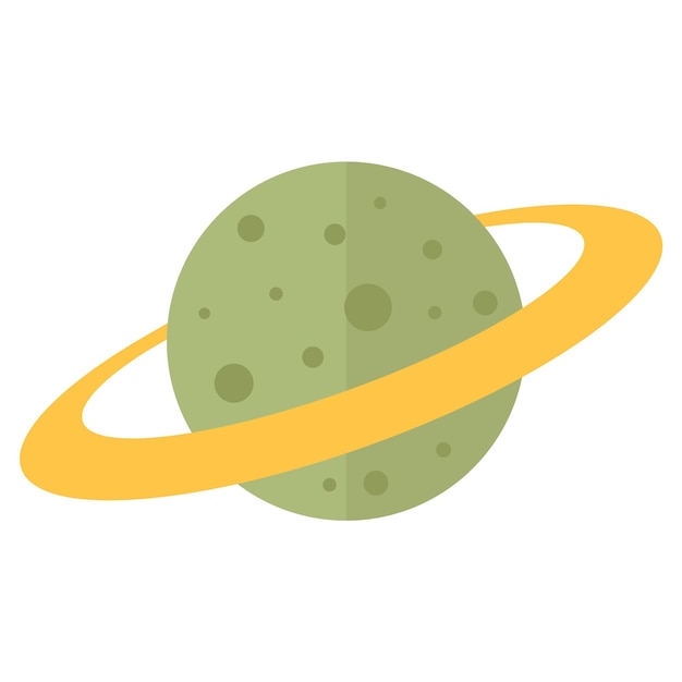 Vektor planet saturn-symbol im flachen farbstil