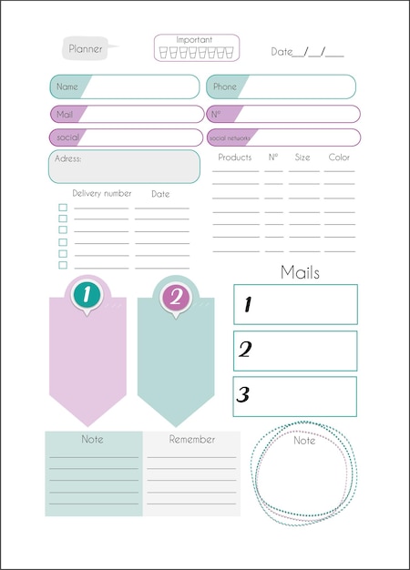 Vektor planner lover jeden tag