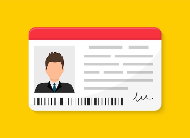 Vektor plastikausweis personalausweis führerschein identitätsprüfung