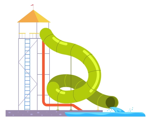 Vektor plastikrohrfahrt wasserpark-vergnügungsattraktion