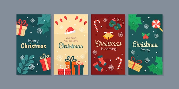 Platte Weihnachts-Instagram-Geschichten-Sammlung