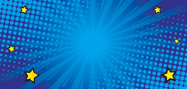 platzen komischen blauen Hintergrund mit Stern