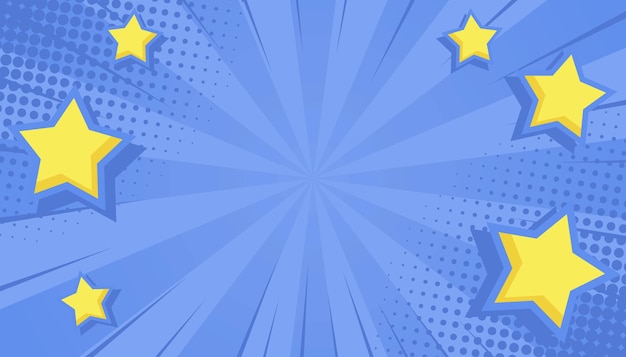 platzen komischen blauen Hintergrund mit Stern