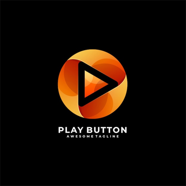 Play Button Color Illustration Logo.