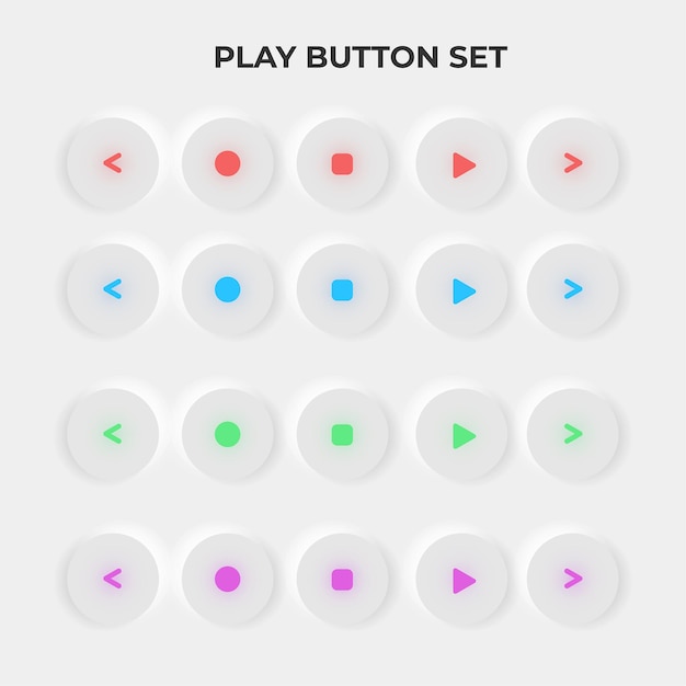 Vektor play-button-set