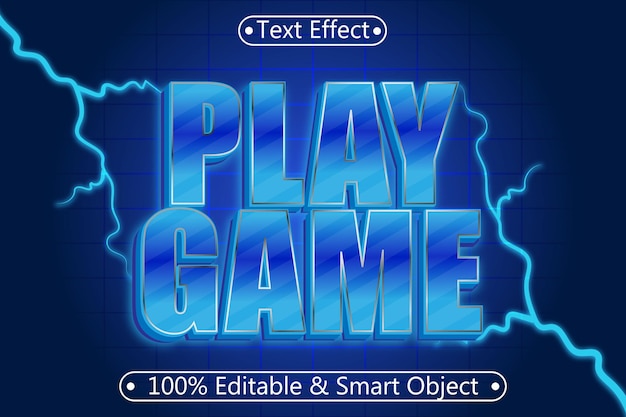 Play game editierbarer texteffekt 3 dimension emboss modern style