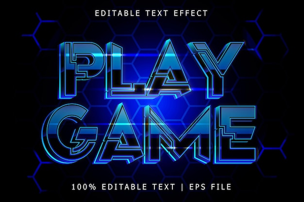 Play game editierbarer texteffekt 3 dimension emboss modern style