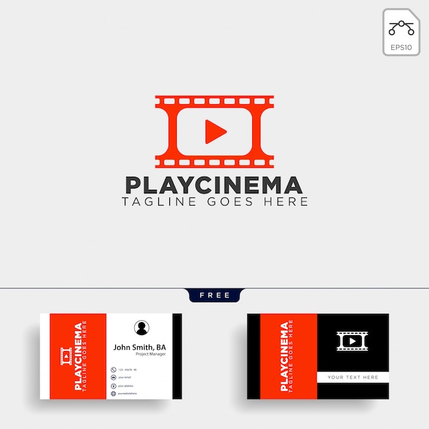 Play media cinema einfache logo-vorlage
