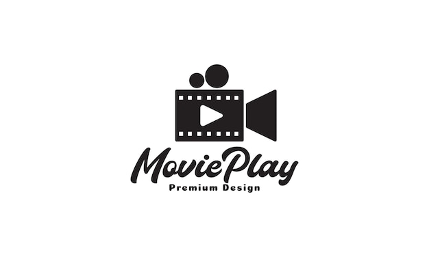 Play-taste mit recorder-film-logo-vektorsymbol-symbol-illustrationsdesign